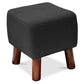 Square stool - Upholstered with linen - Wood - Nor