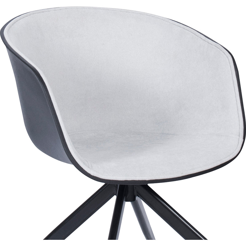 Upholstered Office Chair with Armrests - Desk Chair with Castors - Black and White - Jodie - gallery 7