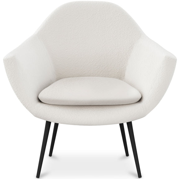 Upholstered boucle accent chair in white - Eila - gallery 4