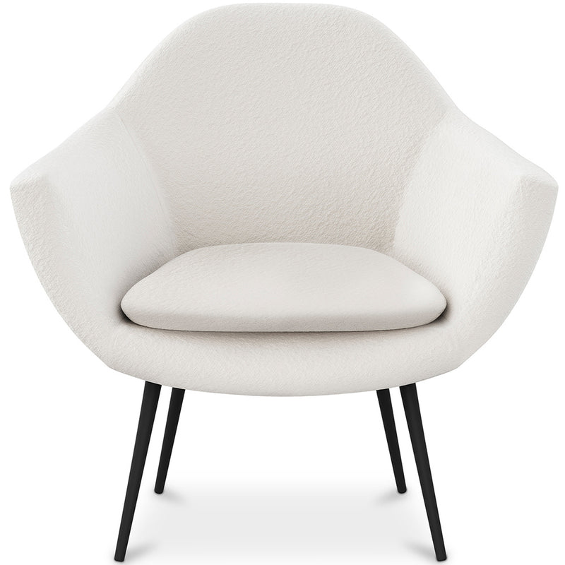 Upholstered boucle accent chair in white - Eila - gallery 4