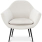 Upholstered boucle accent chair in white - Eila - gallery 4