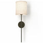 Lamp Wall Light - Black with Fabric Shade - Dena - gallery 1