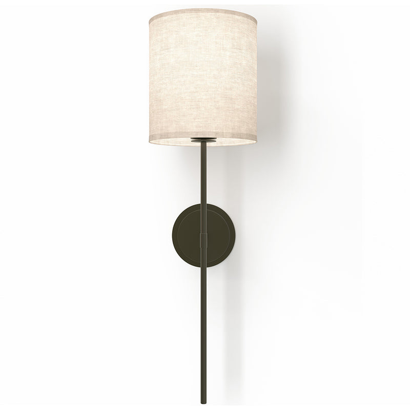 Lamp Wall Light - Black with Fabric Shade - Dena - gallery 1