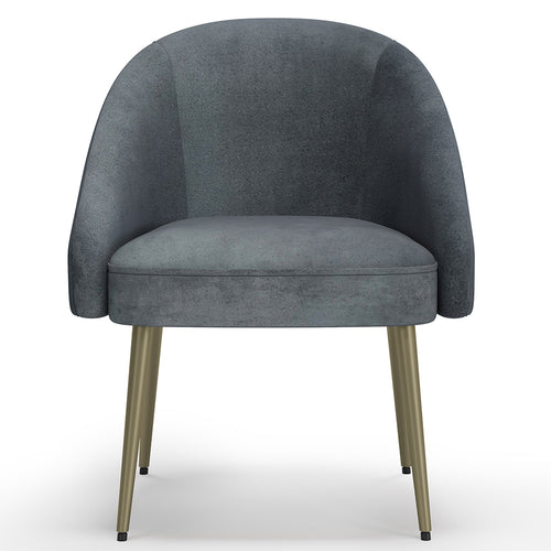 Poltrona design - Revestida em veludo - Pé dourado - Wasda