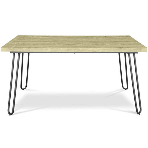 Set Table Hairpin (90x150 cm) + 6 Dining Chairs Nordic Skögur