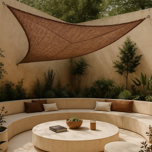Coconut fiber awning 4x4x4M - 100 % Natural shade sail - gallery 2
