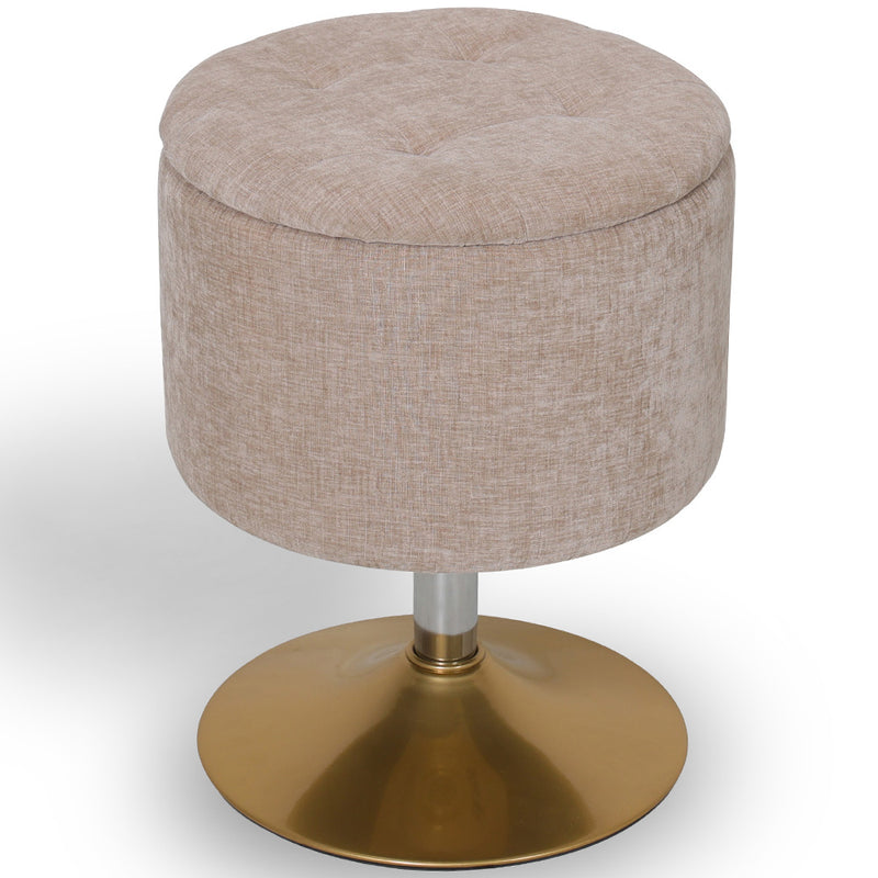 Stool With Storage Upholstered In Chenille - Tony