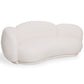 Curved Sofa Upholstered In White Bouclé – Modern And Elegant Design - Sorela