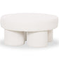 Designer Ottoman In White Bouclé – Modern Coffee Table - Sera
