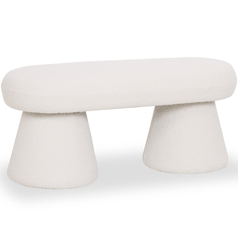 Modern Style Bench Upholstered In Bouclé Fabric - Kurt