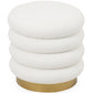 Round Pouf Upholstered in Bouclé Fabric - Marie