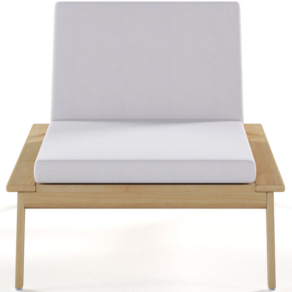 Teak Wood Sun Lounger with Cushion - Steela - gallery 6