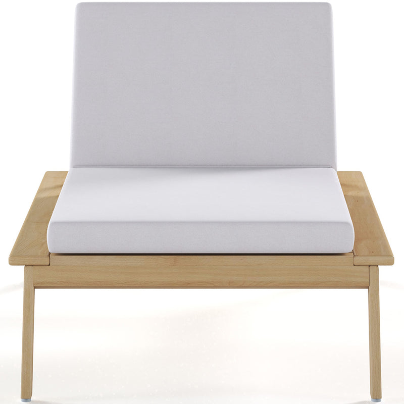 Teak Wood Sun Lounger with Cushion - Steela - gallery 6