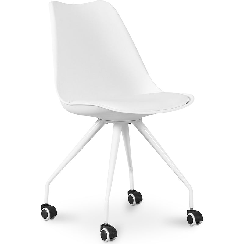 Office Chair with Wheels - White Desk Chair - Yemy