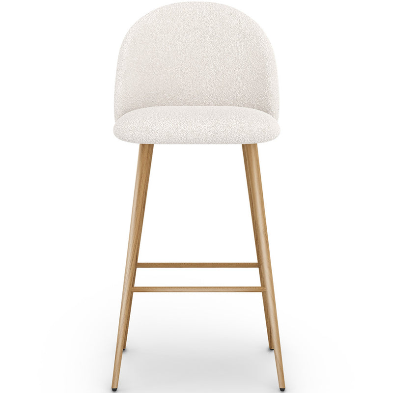 Stool Upholstered in Bouclé Fabric - Scandinavian Design - 76 cm - Evelyne