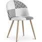 Dining Chair - Upholstered in Black and White Patchwork - Evelyne