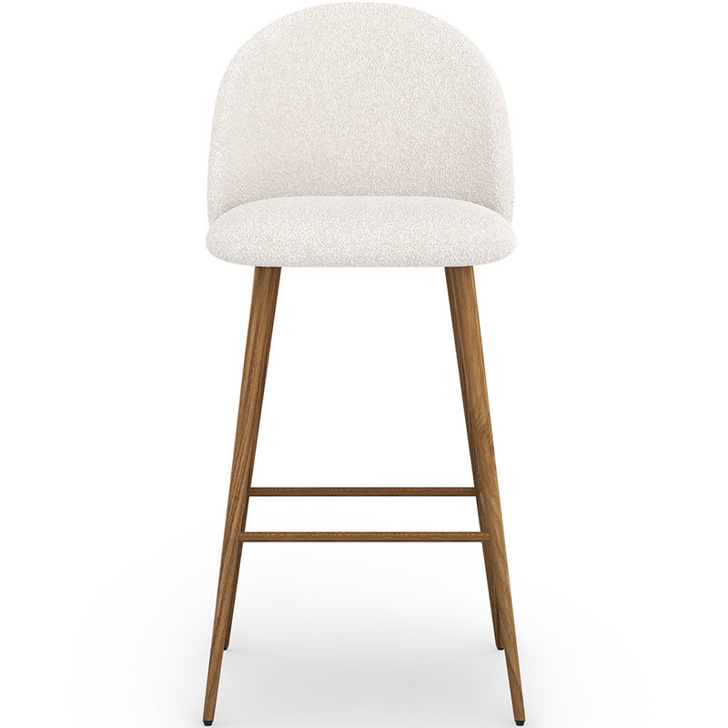 Stool Upholstered in Bouclé Fabric - Scandinavian Design - 76 cm - Evelyne