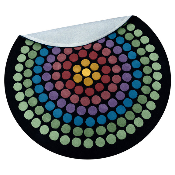 Round Rug Wool – Geometric Design – 104 cm – Yoler - gallery 2