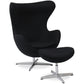 Fauteuil avec repose-pieds design en forme d'œuf - Revêtement en tissu - Brave