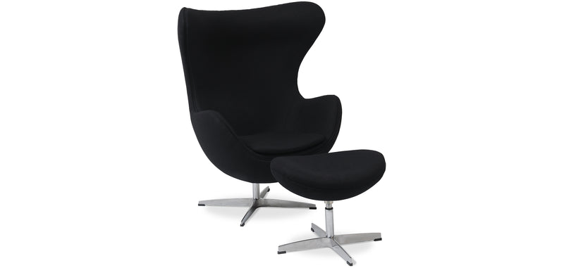 Fauteuil avec repose-pieds design en forme d'œuf - Revêtement en tissu - Brave