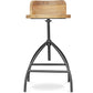Taboret Design Industrialny - Retro - Drewno i Metal - Onawa