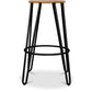 Taboret Okrągły - Design Industrialny - Drewno i Metal - 74cm - Hairpin
