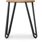 Okrągły stołek barowy - industrialny design - drewno i stal - 44cm - Hairpin