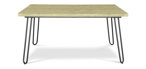 Mesa de jantar retangular - Estilo industrial - Madeira e metal - 150cm - Hairpin