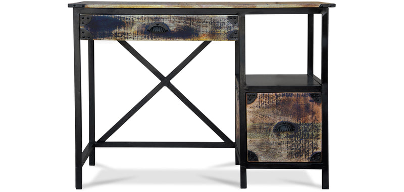 Holzschreibtisch mit Schubladen - Industrielles Design - Nashville