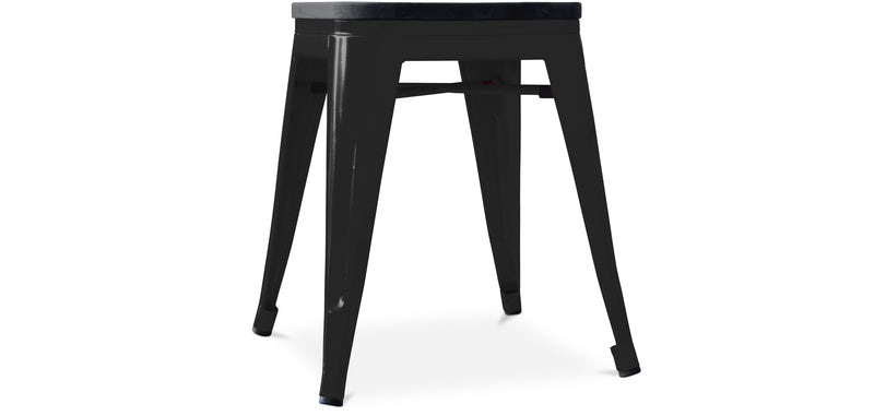 Industrieller Design-Hocker - Holz & Stahl - 46cm - Stylix