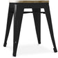 Banco Design Industrial - Madeira & Metal - 45cm - Stylix