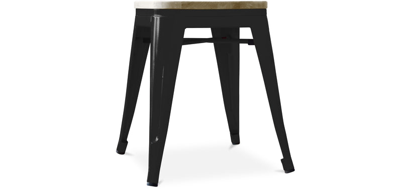 Industrieller Design-Hocker - Holz & Metall - 45cm - Stylix