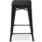 Bar stool - Industrial design - Wood and steel - 61cm - Stylix