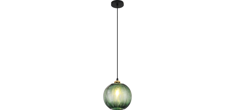 Lampe de plafond au design vintage - Suspension en forme de boule verte - Viola