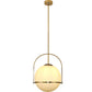 Lampa sufitowa z kulą ze szkła - Złota lampa wisząca - Anette