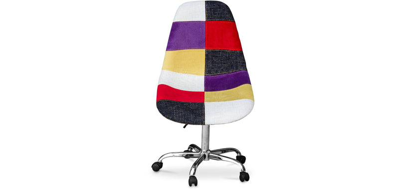 Chaise de Bureau à roulettes - Chaise de Bureau - Tapissée en Patchwork - Tessa