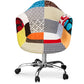 Chaise de bureau avec accoudoirs - Chaise de bureau à roulettes - Tapissée en patchwork - Patty