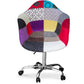 Chaise de bureau avec accoudoirs - Chaise de bureau à roulettes - Tapissée en patchwork - Ray