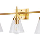 Applique Murale Dorée - Abat-jour en Cristal - 3 Lampes - Runa