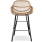 Taboret barowy z podłokietnikami - Styl Boho Bali - 65cm - Many