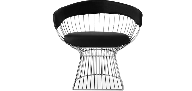 Chaise de salle à manger avec accoudoirs - Simili cuir et métal - Barrel