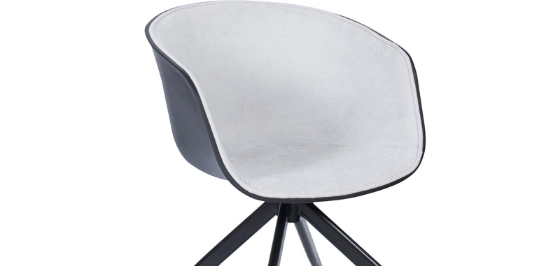 Upholstered Office Chair with Armrests - Desk Chair with Castors - Black and White - Jodie - gallery 9