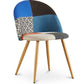 Chaise de salle à manger tapissée en patchwork - Style scandinave - Evelyne