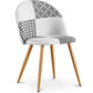 Chaise de salle à manger - tapissée en patchwork noir et blanc - Evelyne