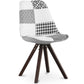 Chaise de salle à manger - Tapissée en Patchwork - Noir et Blanc - Denisse