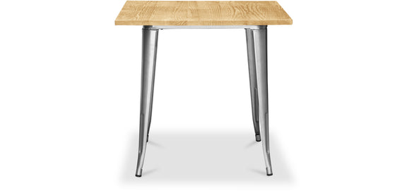 Square Industrial Dining Table - Wood and Metal - Stylix - gallery 3