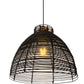 Lampa sufitowa z czarnego rattanu - Lampa wisząca w stylu Boho Bali - Gian