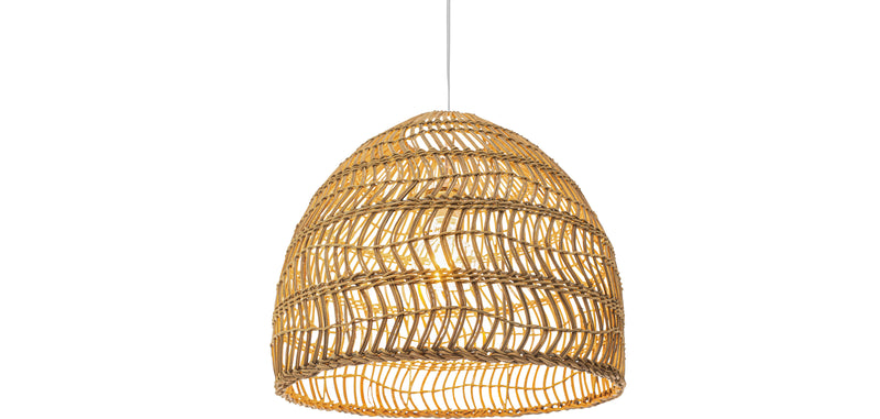 Hanging Lamp Boho Bali Style Natural Rattan - 40 cm - Hoa - gallery 2