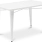 Rectangular dining table - Industrial design - White metal - Ashi