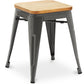 Industrial design bar stool - Wood and steel - 45cm - New edition - Stylix